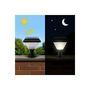 Solar Bahçe Set Üstü Armatür Aydınlatma Lamba 30 Watt Beyaz Günışığı Rgb Uzaktan Kumandalı