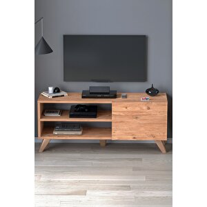 Tv Sehpası Kapaklı Tv Sehpası Raflı Tv Ünitesi Televizyon Sehpası 100 X 35 Cm Malta Çam