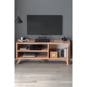 Tv Sehpası Kapaklı Tv Sehpası Raflı Tv Ünitesi Televizyon Sehpası 100 X 35 Cm Malta Çam