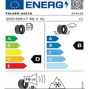 205/45 R17 Tl 88v Xl Euroall Season As210 Oto 4 Mevsim Lastiği (üretim Tarihi:2024)