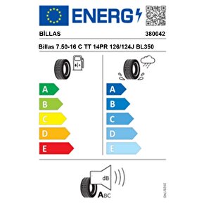 Billas 7.50-16 C Tt 14pr 126/124j Bl350 Düz Kamyonet Lastiği (üretim Tarihi:2021)