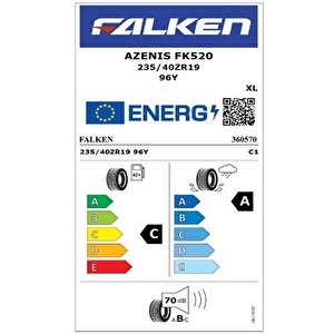 235/40 Zr19 Tl (96y) Xl Azenis Fk520 Oto Yaz Lastiği (üretim Tarihi:2025)