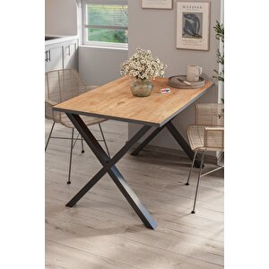 Yemek Masası Metal Ayaklı Mutfak Masası Prag 80 X 120 Cm X Ayaklı Çam