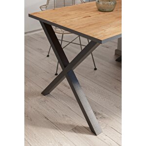 Yemek Masası Metal Ayaklı Mutfak Masası Prag 80 X 120 Cm X Ayaklı Çam