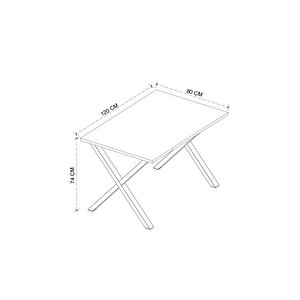 Yemek Masası Metal Ayaklı Mutfak Masası Prag 80 X 120 Cm X Ayaklı Çam