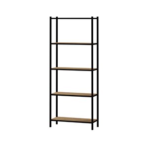 5 Raflı Kitaplık Dekoratif Kitaplık Metal Kitaplık Ofis Kitaplığı Aksesuar Rafı Efes Safir Meşe