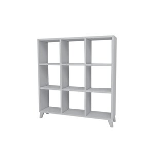 Küp Kitaplık 9 Bölmeli Raflı Kitaplık Kare Kitaplık Kütüphane Beyaz.