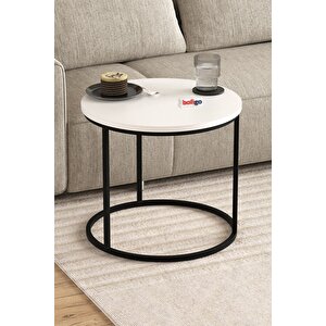 2li Orta Sehpa Zigon Sehpa Yan Sehpa Kahve Sehpası Hilal Beyaz