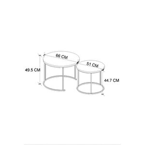 2li Orta Sehpa Zigon Sehpa Yan Sehpa Kahve Sehpası Hilal Beyaz