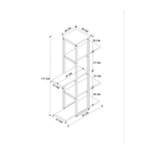 Bofigo 5 Raflı Çiçeklik Rafı Saksılık Standı Dekoratif Aksesuar Rafı Saksılık Papatya Çam