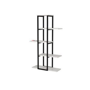 Bofigo 5 Raflı Çiçeklik Rafı Saksılık Standı Dekoratif Aksesuar Rafı Saksılık Papatya Beyaz