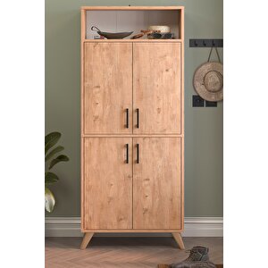 4 Kapaklı Ayakkabılık 9 Bölmeli Ayakkabılık Çok Amaçlı Dolap Beste Çam