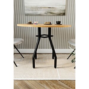 Yuvarlak Yemek Masası 80 Cm Mutfak Masası Balkon Masası Roma Çam
