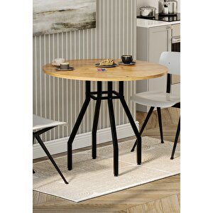 Bofigo Yuvarlak Yemek Masası 80 Cm Mutfak Masası Balkon Masası Roma Çam