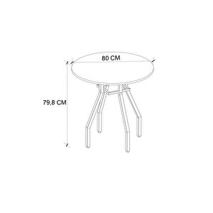 Bofigo Yuvarlak Yemek Masası 80 Cm Mutfak Masası Balkon Masası Roma Çam