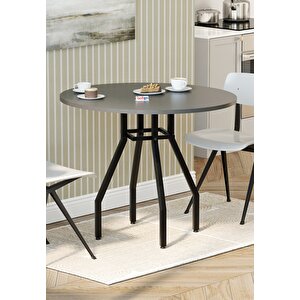 Bofigo Yuvarlak Yemek Masası 80 Cm Mutfak Masası Balkon Masası Roma Antrasit