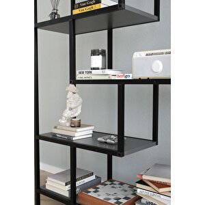 6 Raflı Kitaplık Dekoratif Kitaplık Metal Kitaplık Ofis Kitaplığı Larissa Antrasit