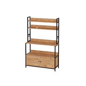 Mutfak Standı 2 Kapaklı 5 Raflı Kahve Köşesi Mutfak Rafı Mutfak Bangosu Etiyopya Çam