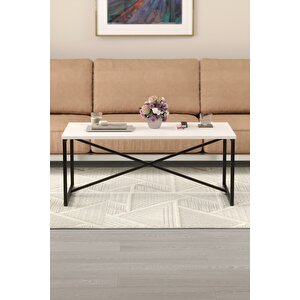 Orta Sehpa Yan Sehpa Dekoratif Sehpa Metal Sehpa Hermes Beyaz