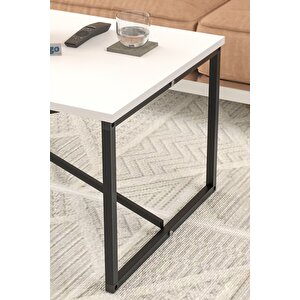 Bofigo Orta Sehpa Yan Sehpa Dekoratif Sehpa Metal Sehpa Hermes Beyaz