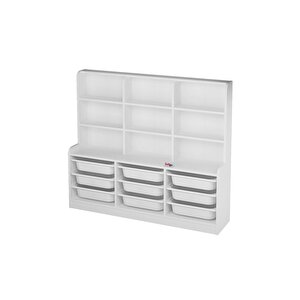 9 Sepetli 9 Raflı Dolap Çok Amaçlı Dolap Oyuncak Dolabı Almina Beyaz