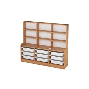 9 Sepetli 9 Raflı Dolap Çok Amaçlı Dolap Oyuncak Dolabı Almina Çam