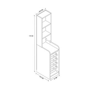 5 Sepetli 3 Raflı Dolap Çok Amaçlı Dolap Oyuncak Dolabı Derya Beyaz