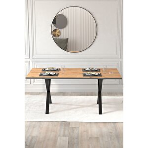 Yemek Masası Metal Ayaklı Mutfak Masası Oslo 85 X 180 Cm X Ayaklı Çam