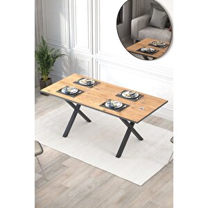 Yemek Masası Metal Ayaklı Mutfak Masası Oslo 85 X 180 Cm X Ayaklı Çam