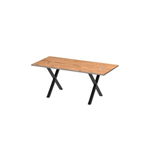 Yemek Masası Metal Ayaklı Mutfak Masası Oslo 85 X 180 Cm X Ayaklı Çam