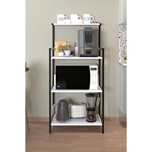 Mutfak Standı Espresso Makinesi Standı Kahve Köşesi Mutfak Rafı Endonezya Beyaz