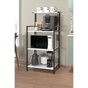 Mutfak Standı Espresso Makinesi Standı Kahve Köşesi Mutfak Rafı Endonezya Beyaz