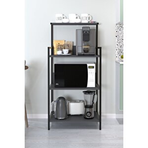 Mutfak Standı Espresso Makinesi Standı Kahve Köşesi Mutfak Rafı Endonezya Antrasit