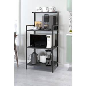 Mutfak Standı Espresso Makinesi Standı Kahve Köşesi Mutfak Rafı Endonezya Antrasit