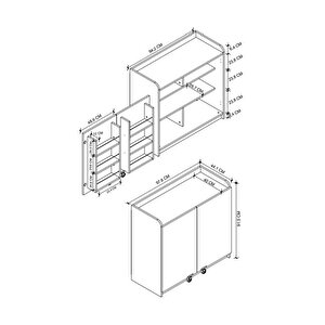 Çok Amaçlı Dolap Gökçe Erzak Dolabı Kiler Dolabı Mutfak Dolabı Çam