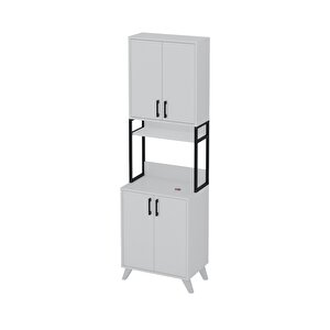 4 Kapaklı Çok Amaçlı Dolap Sedef Mutfak Dolabı Erzak Dolabı Kiler Dolabı Beyaz