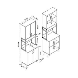 4 Kapaklı Çok Amaçlı Dolap Sedef Mutfak Dolabı Erzak Dolabı Kiler Dolabı Beyaz