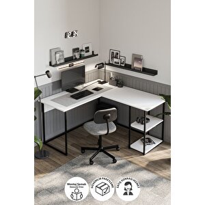 Çalışma Masası Ofis Masası Köşe Masa Bilgisayar Masası Odin Beyaz