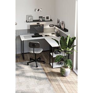 Çalışma Masası Ofis Masası Köşe Masa Bilgisayar Masası Odin Beyaz