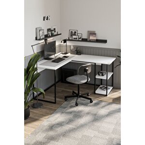 Çalışma Masası Ofis Masası Köşe Masa Bilgisayar Masası Odin Beyaz