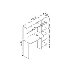 Kitaplıklı Çalışma Masası Çocuk Çalışma Masası Bilgisayar Çalışma Masası Beyaz