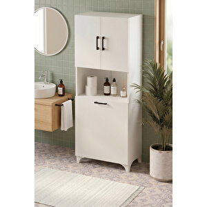 Çok Amaçlı Dolap Banyo Dolabı Kirli Çamaşır Sepeti Dolabı Damla Beyaz