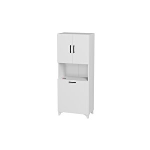 Çok Amaçlı Dolap Banyo Dolabı Kirli Çamaşır Sepeti Dolabı Damla Beyaz