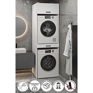 Çamaşır Makinesi Dolabı Kurutma Makinesi Dolabı Banyo Dolabı Irmak Beyaz