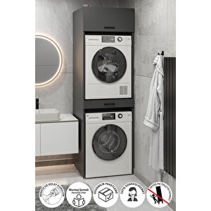 Çamaşır Makinesi Dolabı Kurutma Makinesi Dolabı Banyo Dolabı Irmak Antrasit