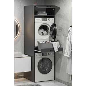 Çamaşır Makinesi Dolabı Kurutma Makinesi Dolabı Banyo Dolabı Irmak Antrasit