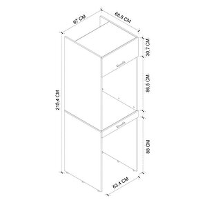 Çamaşır Makinesi Dolabı Kurutma Makinesi Dolabı Banyo Dolabı Irmak Antrasit