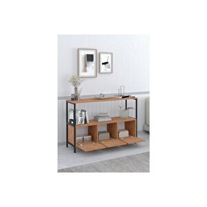 3 Kapaklı Konsol Tv Ünitesi Dresuar Çok Amaçlı Konsol Kahve Köşesi Çam