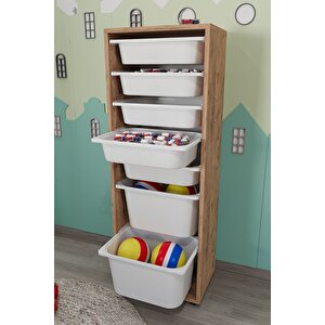 7 Sepetli Dolap Çok Amaçlı Dolap Oyuncak Dolabı Pera Çam