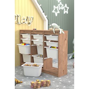 12 Sepetli Dolap Çok Amaçlı Dolap Oyuncak Dolabı Lara Çam